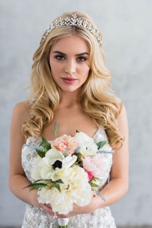 Freshwater Pearl and Swarovski Crystal Vine Tiara | David's Bridal